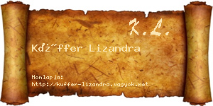 Küffer Lizandra névjegykártya